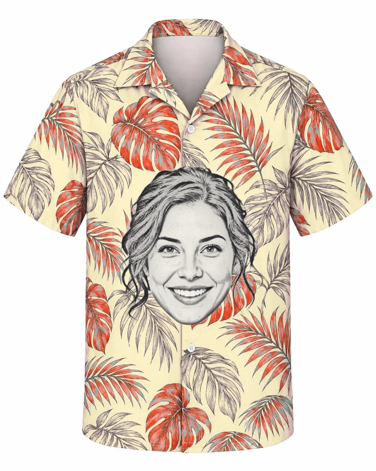 Pencil Sketch Palm Leaf Hawaiian Shirt thumb 5