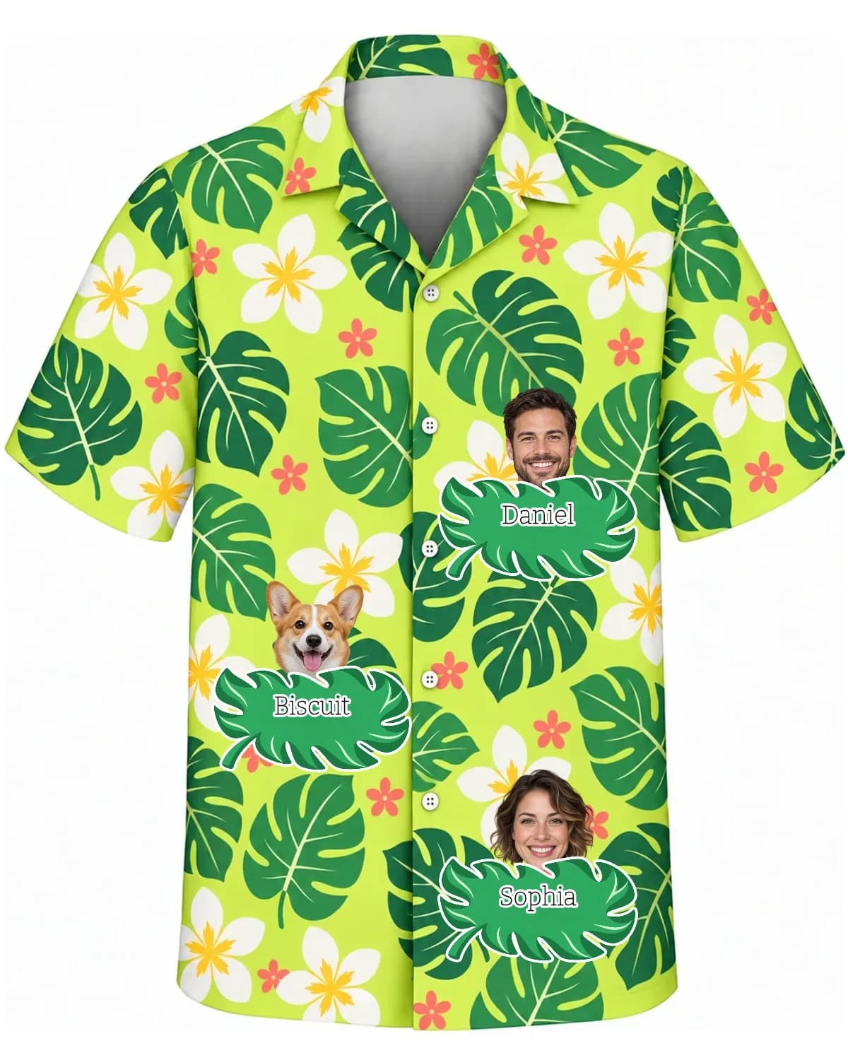 Custom Funny Face Icon Hawaiian Shirt thumb 3