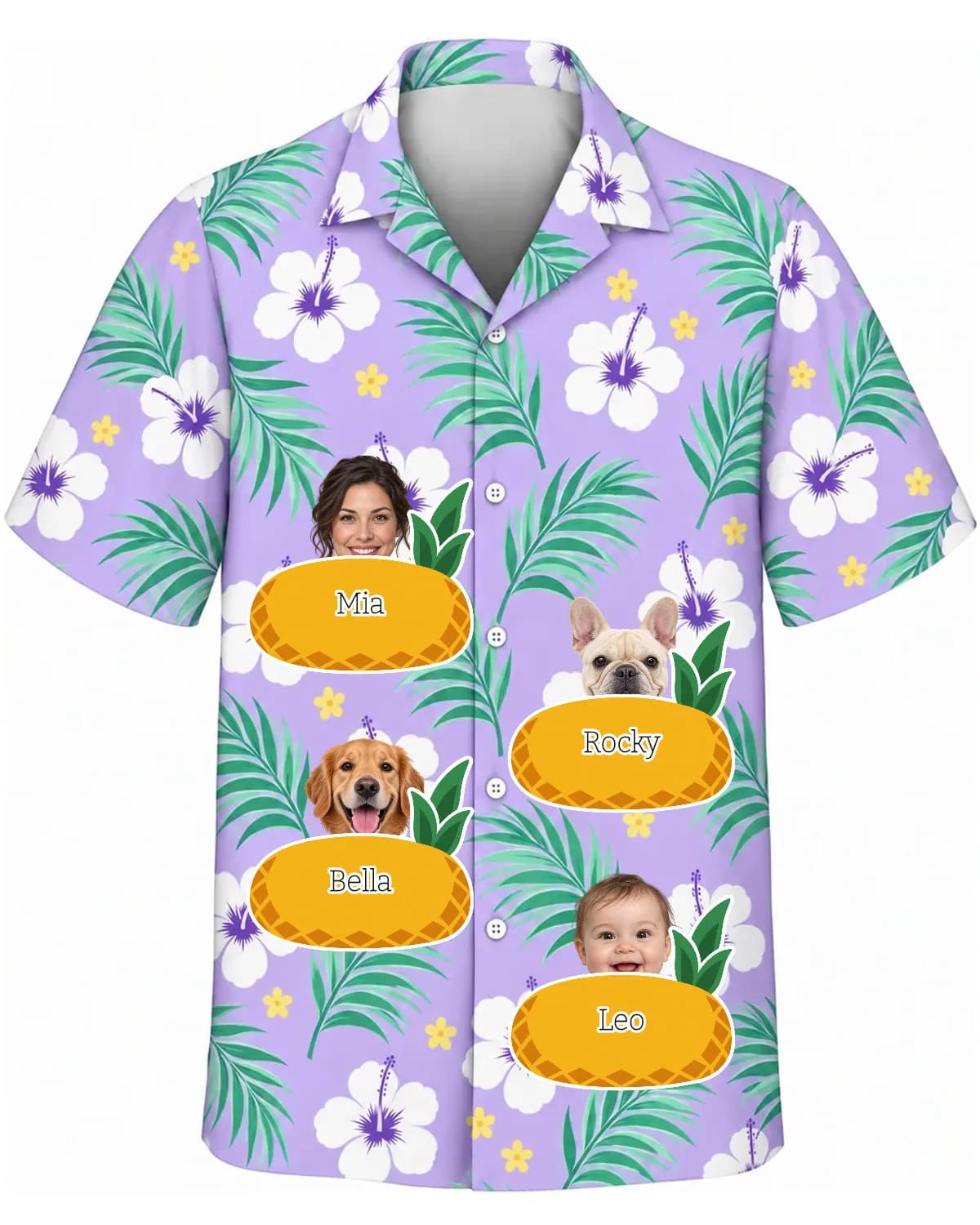 Custom Funny Face Icon Hawaiian Shirt thumb 5