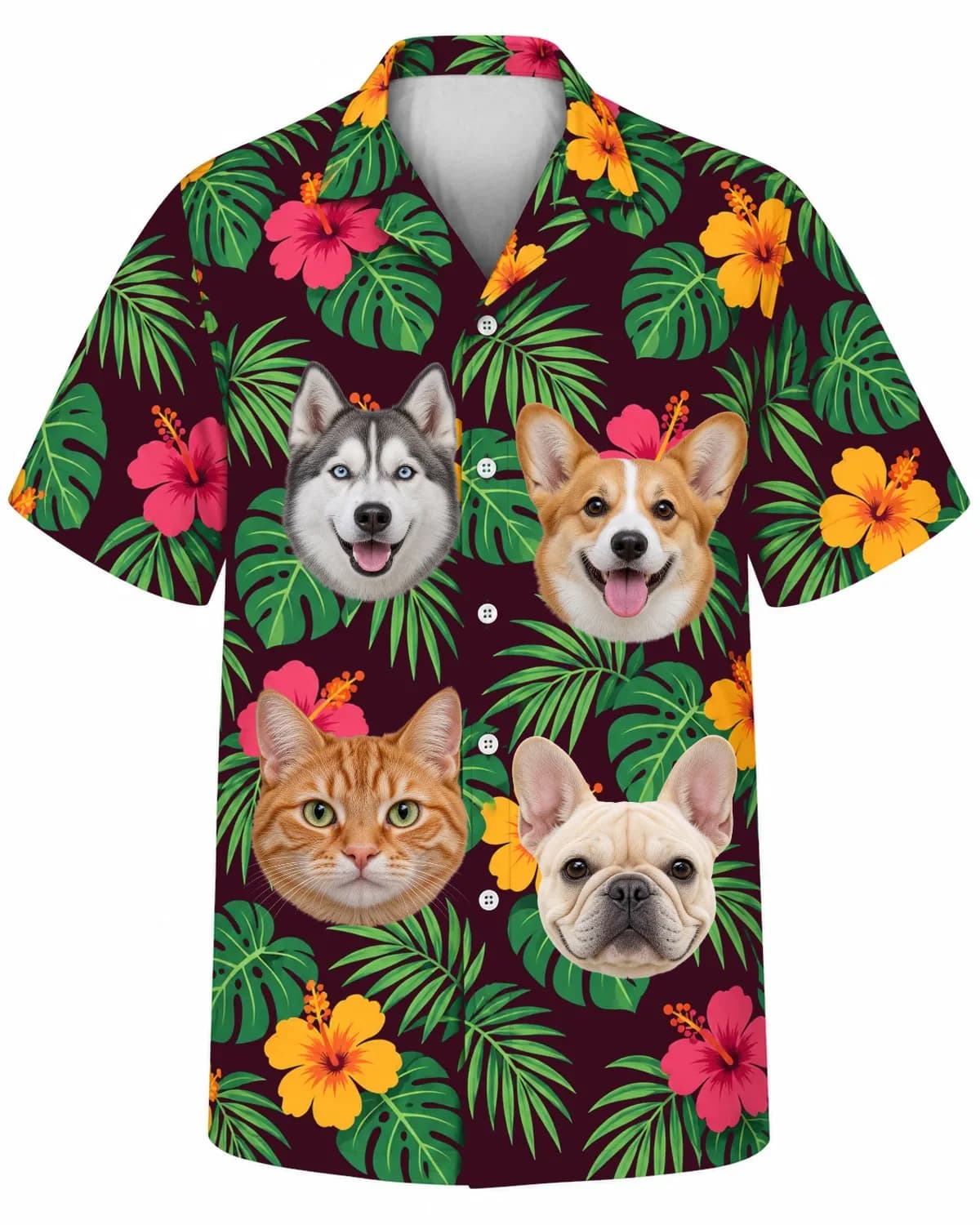 Pet Face Tropical Vibes Hawaiian Shirt thumb 4