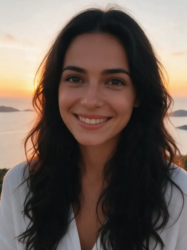 Close crop of one woman from the group photo, her face filling the frame